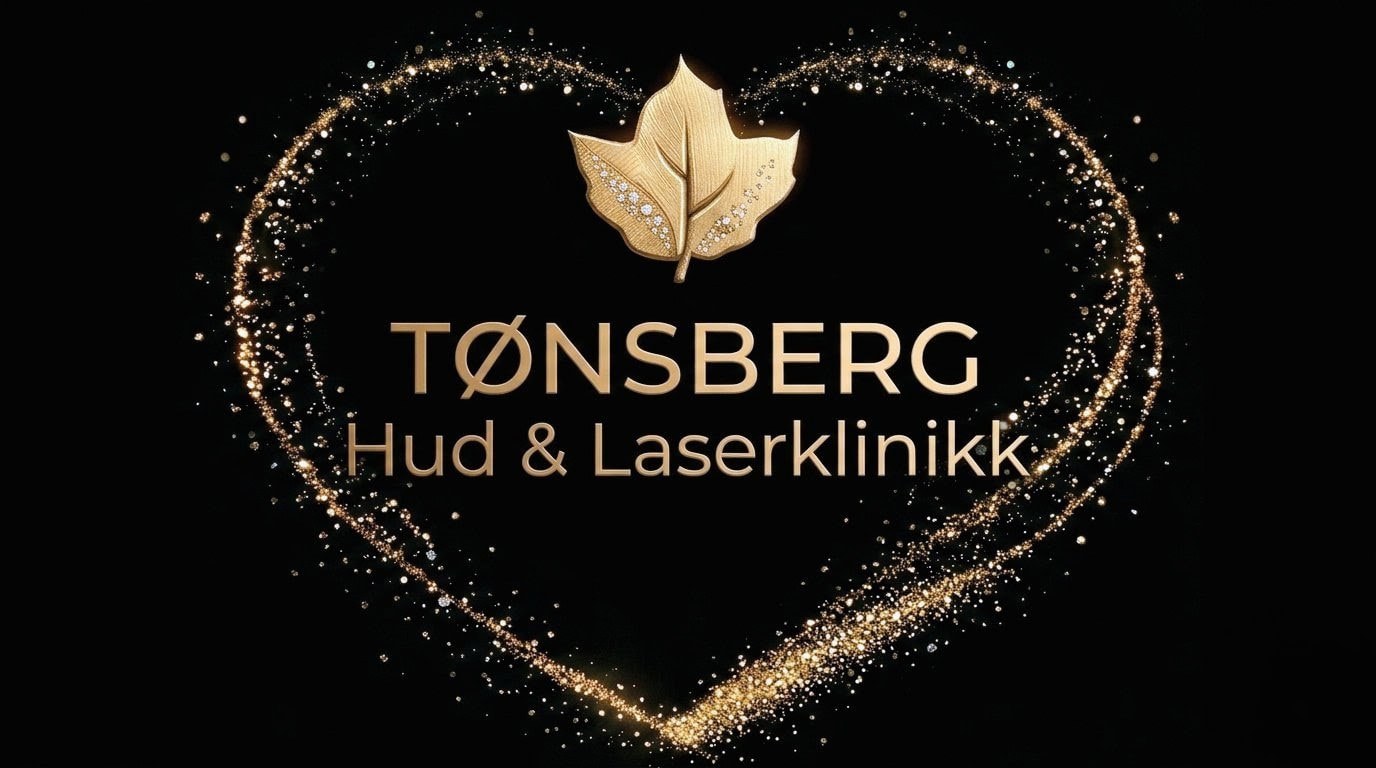 Tønsberg Hud & Laserklinikk — logo i gull